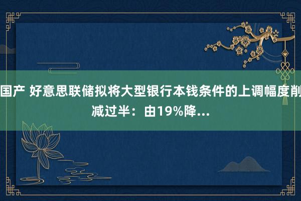 国产 好意思联储拟将大型银行本钱条件的上调幅度削减过半：由19%降...