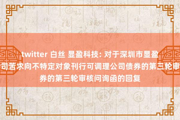 twitter 白丝 显盈科技: 对于深圳市显盈科技股份有限公司苦求向不特定对象刊行可调理公司债券的第三轮审核问询函的回复