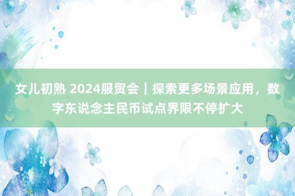 女儿初熟 2024服贸会｜探索更多场景应用，数字东说念主民币试点界限不停扩大