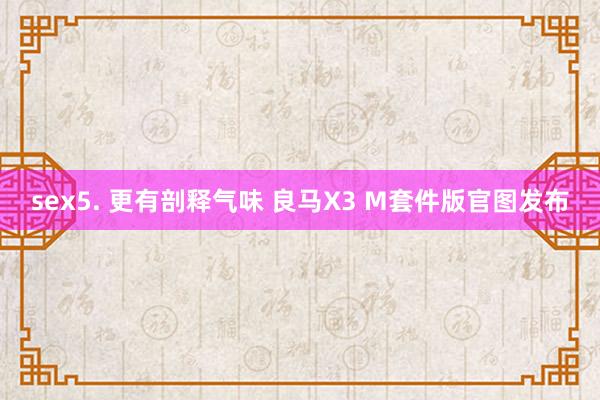 sex5. 更有剖释气味 良马X3 M套件版官图发布