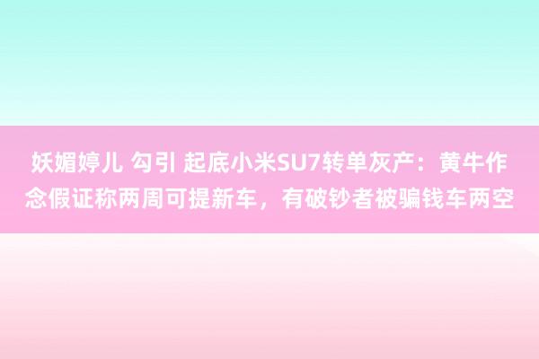 妖媚婷儿 勾引 起底小米SU7转单灰产：黄牛作念假证称两周可提新车，有破钞者被骗钱车两空