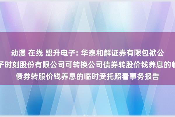 动漫 在线 盟升电子: 华泰和解证券有限包袱公司对于成王人盟升电子时刻股份有限公司可转换公司债券转股价钱养息的临时受托照看事务报告