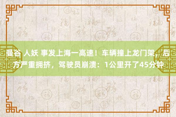 曼谷 人妖 事发上海一高速！车辆撞上龙门架，后方严重拥挤，驾驶员崩溃：1公里开了45分钟