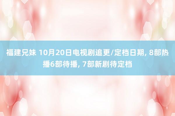 福建兄妹 10月20日电视剧追更/定档日期， 8部热播6部待播， 7部新剧待定档