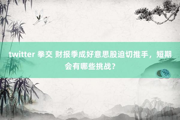 twitter 拳交 财报季成好意思股迫切推手，短期会有哪些挑战？