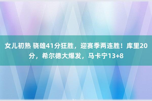 女儿初熟 骁雄41分狂胜，迎赛季两连胜！库里20分，希尔德大爆发，马卡宁13+8