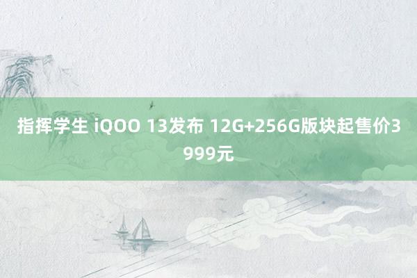 指挥学生 iQOO 13发布 12G+256G版块起售价3999元