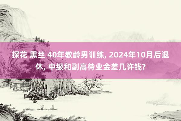 探花 黑丝 40年教龄男训练， 2024年10月后退休， 中级和副高待业金差几许钱?