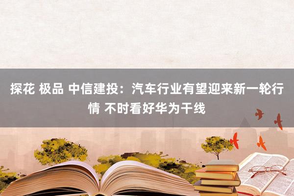 探花 极品 中信建投：汽车行业有望迎来新一轮行情 不时看好华为干线