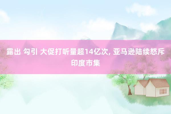 露出 勾引 大促打听量超14亿次， 亚马逊陆续怒斥印度市集