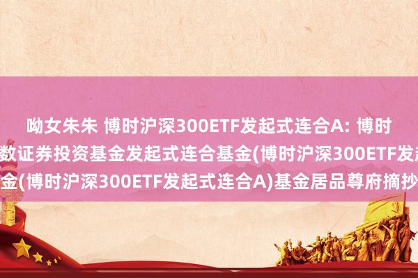 呦女朱朱 博时沪深300ETF发起式连合A: 博时沪深300交游型盛开式指数证券投资基金发起式连合基金(博时沪深300ETF发起式连合A)基金居品尊府摘抄