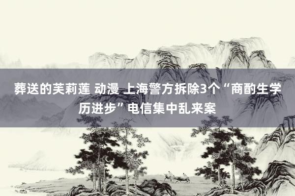 葬送的芙莉莲 动漫 上海警方拆除3个“商酌生学历进步”电信集中乱来案