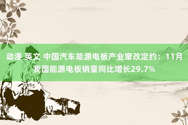 动漫 英文 中国汽车能源电板产业窜改定约：11月我国能源电板销量同比增长29.7%