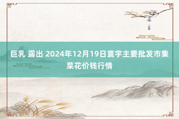 巨乳 露出 2024年12月19日寰宇主要批发市集菜花价钱行情