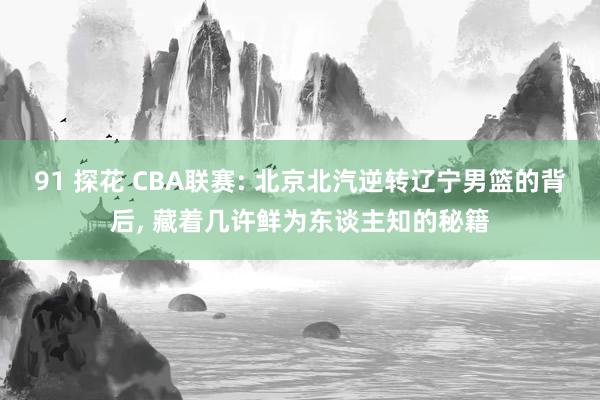 91 探花 CBA联赛: 北京北汽逆转辽宁男篮的背后， 藏着几许鲜为东谈主知的秘籍