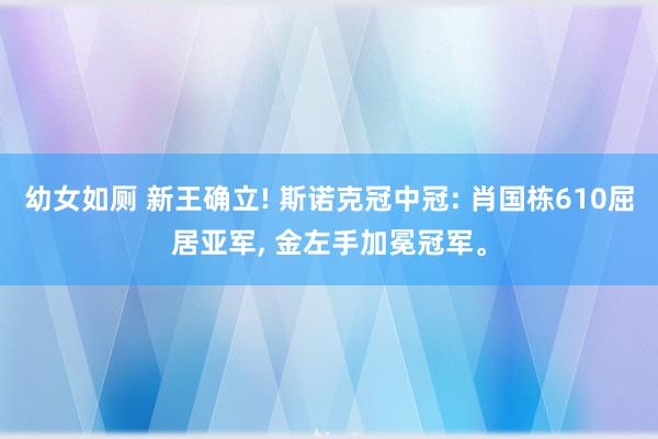 幼女如厕 新王确立! 斯诺克冠中冠: 肖国栋610屈居亚军， 金左手加冕冠军。