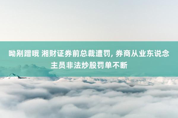 呦剐蹭哦 湘财证券前总裁遭罚， 券商从业东说念主员非法炒股罚单不断