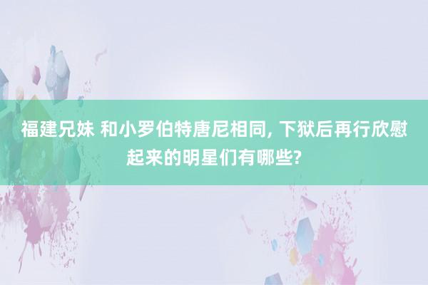 福建兄妹 和小罗伯特唐尼相同， 下狱后再行欣慰起来的明星们有哪些?