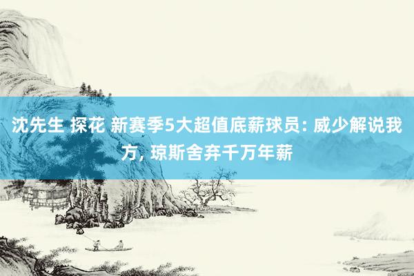 沈先生 探花 新赛季5大超值底薪球员: 威少解说我方， 琼斯舍弃千万年薪